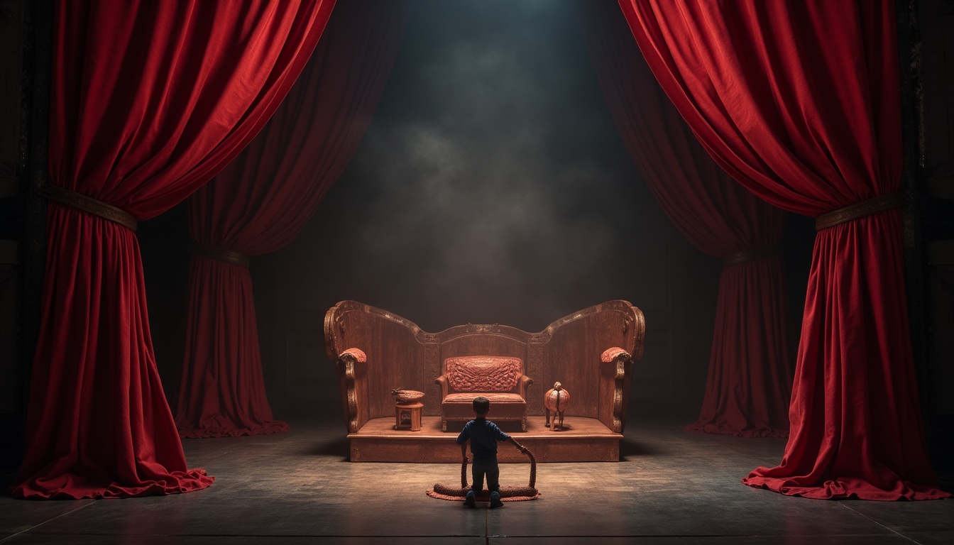 Grup de copii fericiți pe scenă, beneficiind de teatrul de copii